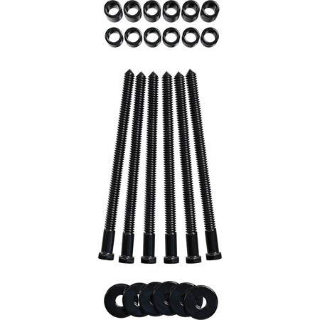 Ekena Millwork Economy Barn Door Flat Track Mounting Hardware, Black GB6008MBL